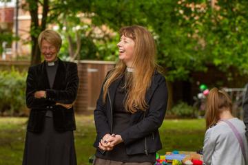 Two vicars laughing