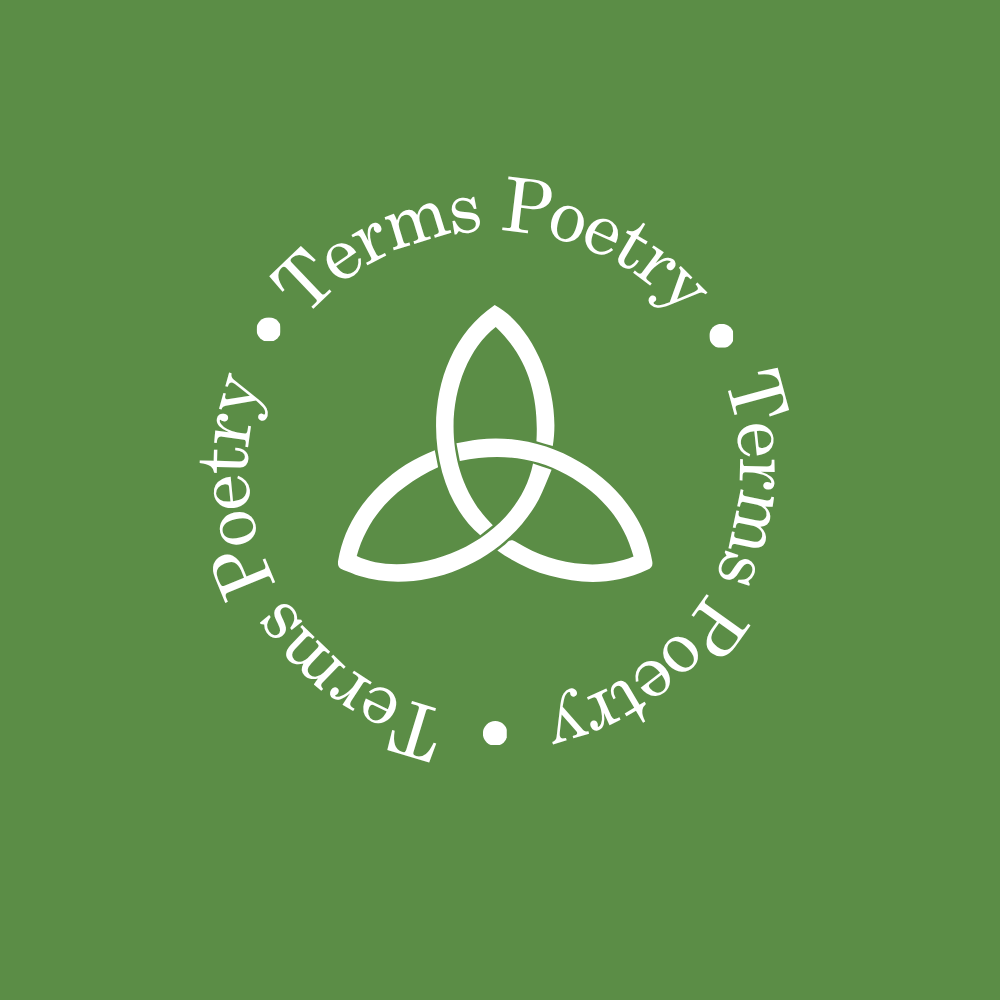 A white, three pointed celtic knot on a green background