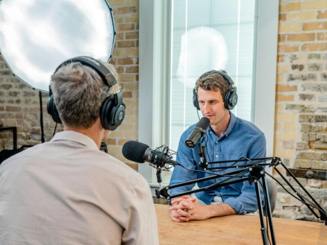 a radio interview