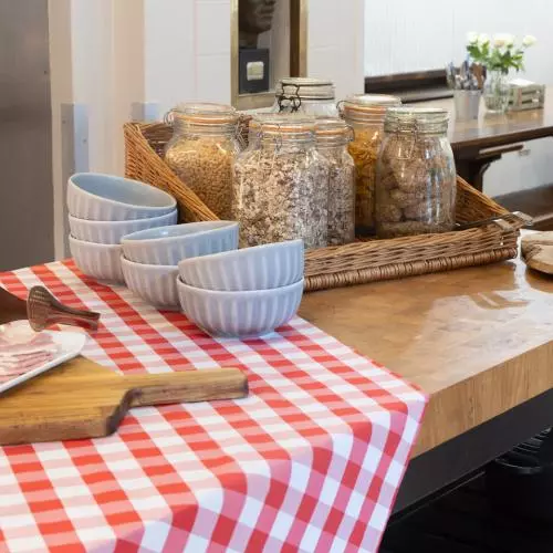 A view of Wycliffe's continental breakfast, with cereals and cold meats
