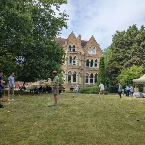 Croquet on the South Lawn with Wycliffe Hall in the background