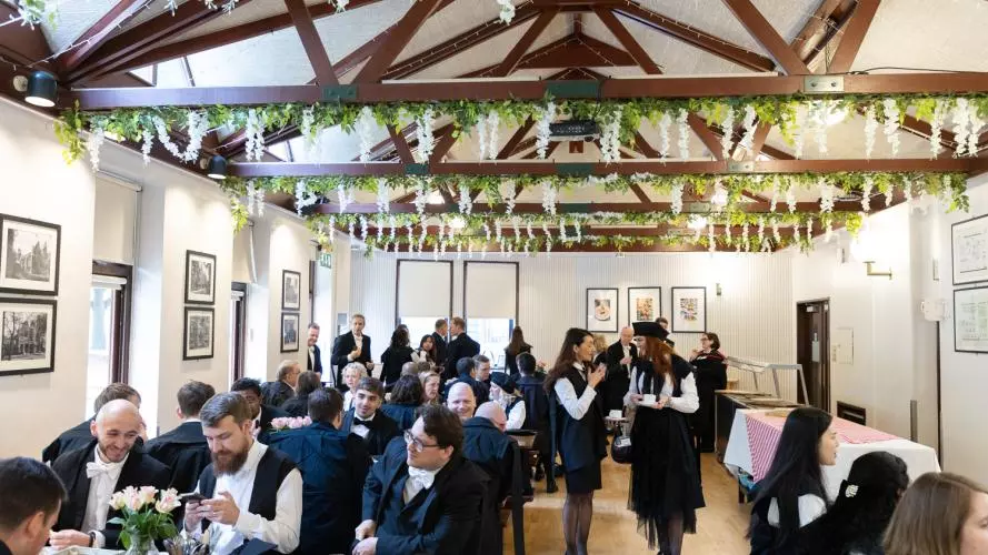 Students eating in the Dining Room