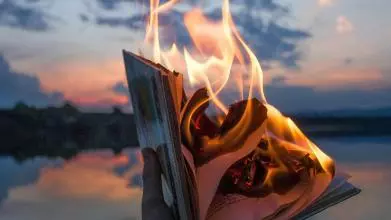 burning book