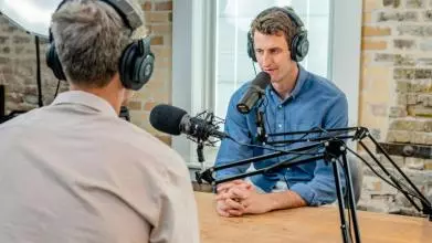 a radio interview crop