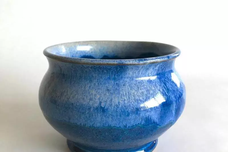 david clifton  cobalt blue earthenware bowl